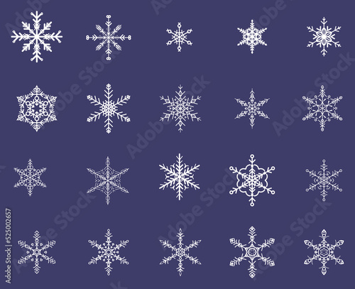 Decorative snowflake. Vector illustration,Snowflakes set. Winter flat vector decorations elements.