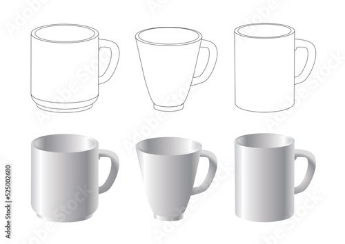 Various shape of mugs