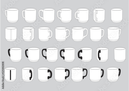 Various angles of mugs