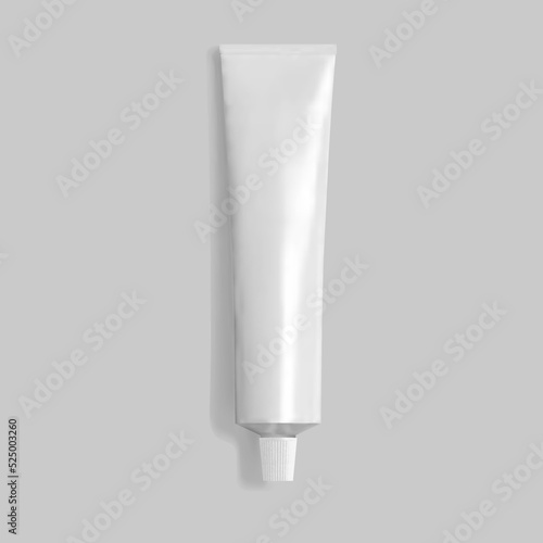 Mockup of tube for cream or toothpaste, vector illustration on cosmetics theme.