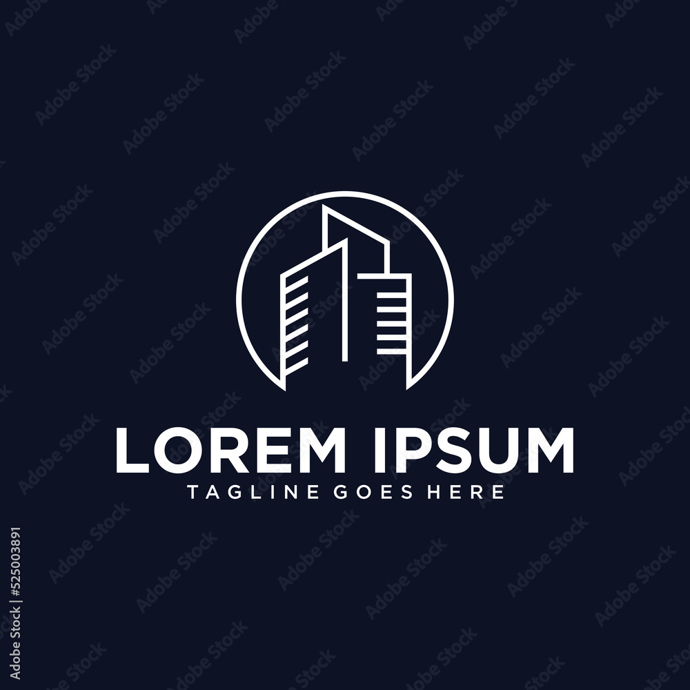Building Logo Mono Line Building Logo Mono Line