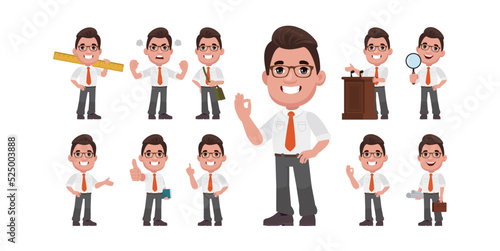 Man with different poses. vector