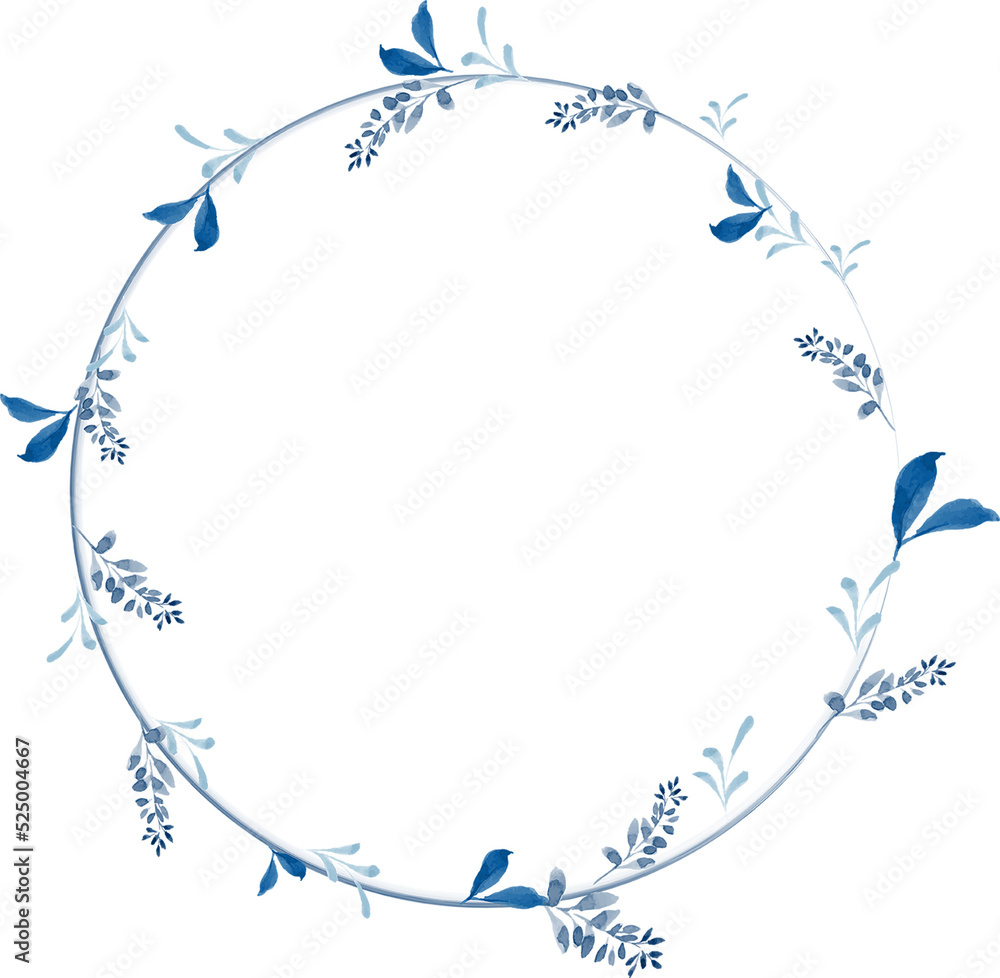 Watercolor Leaves Wreaths Frame