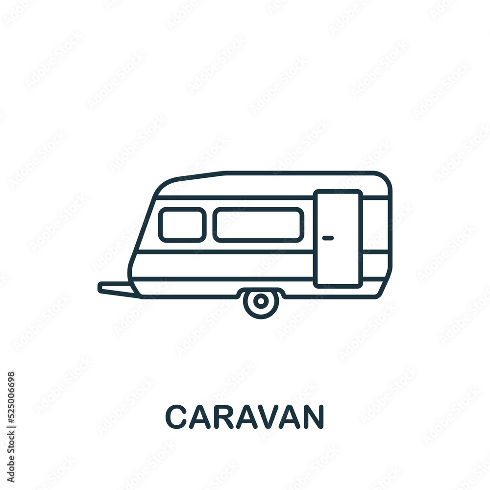 Caravan icon. Line simple line Outdoor Recreation icon for templates, web design and infographics