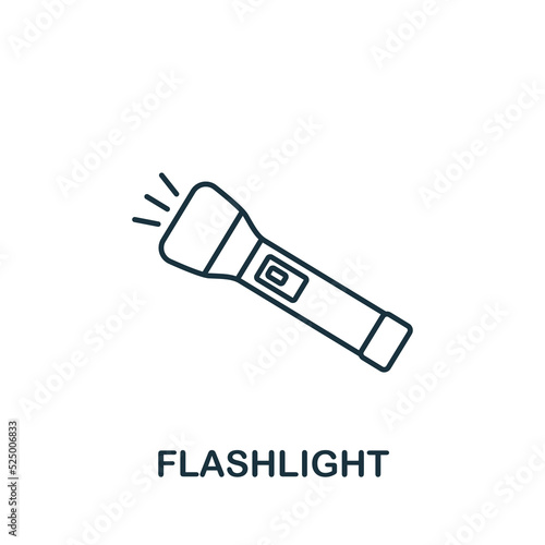 Flashlight icon. Line simple line Outdoor Recreation icon for templates, web design and infographics