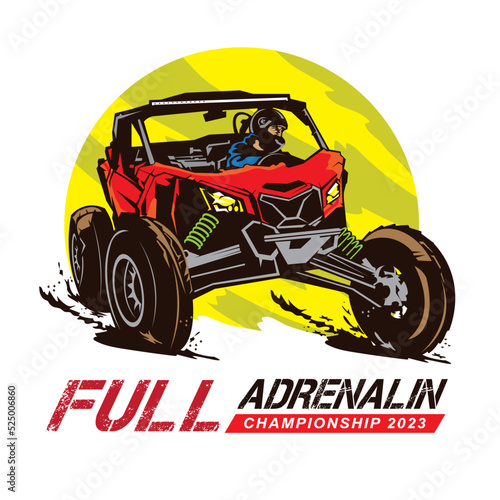 ATV buggy racing vector illustration, good for t shirt design 