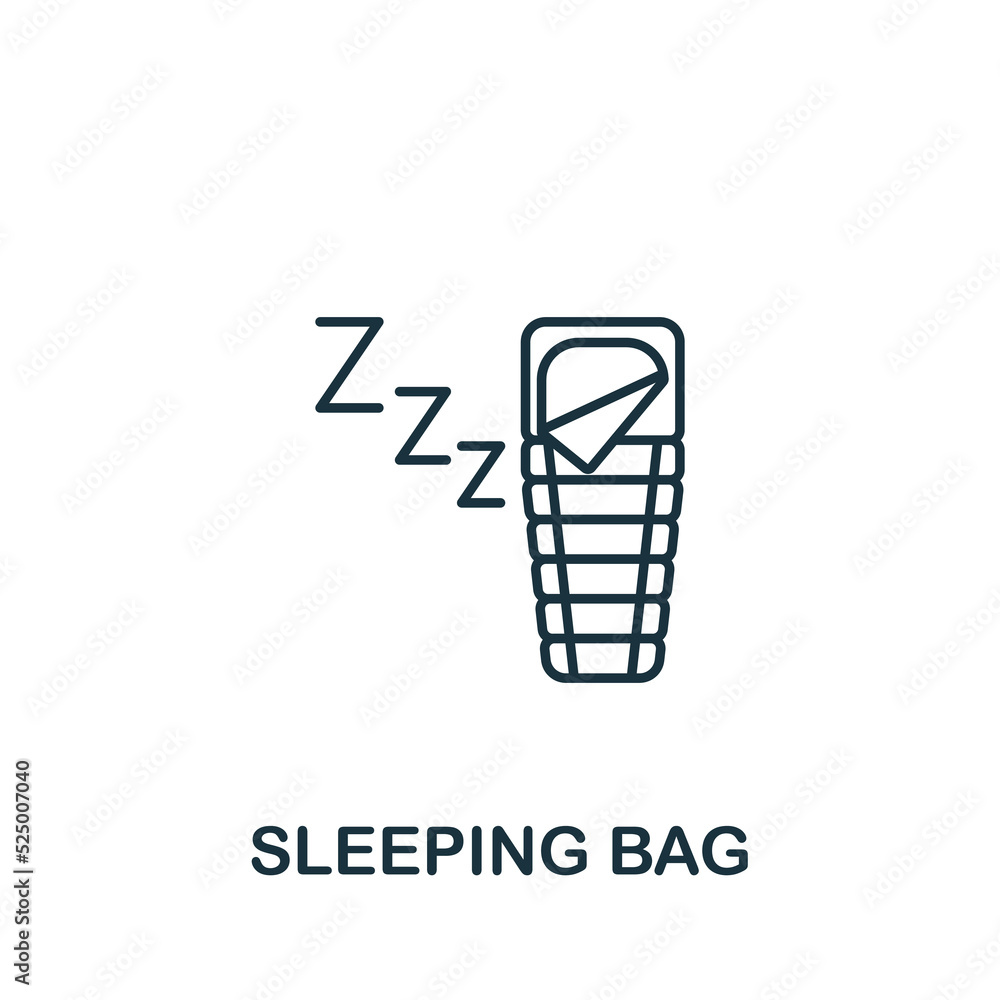 Sleeping Bag icon. Line simple line Outdoor Recreation icon for templates, web design and infographics Sleeping Bag icon. Line simple line Outdoor Recreation icon for templates, web design and infographics