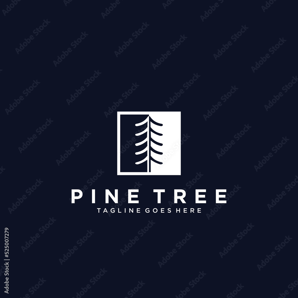 Naklejka premium Pine Tree Logo Design