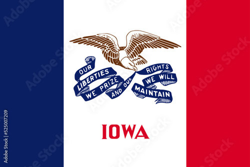 Iowa state flag. Vector illustration. photo