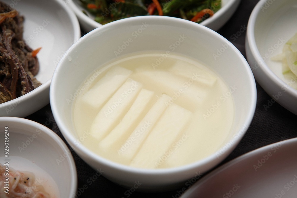 It is kimchi, a traditional Korean food. This is called dongchimi. It is kimchi, a traditional Korean food. This is called dongchimi.