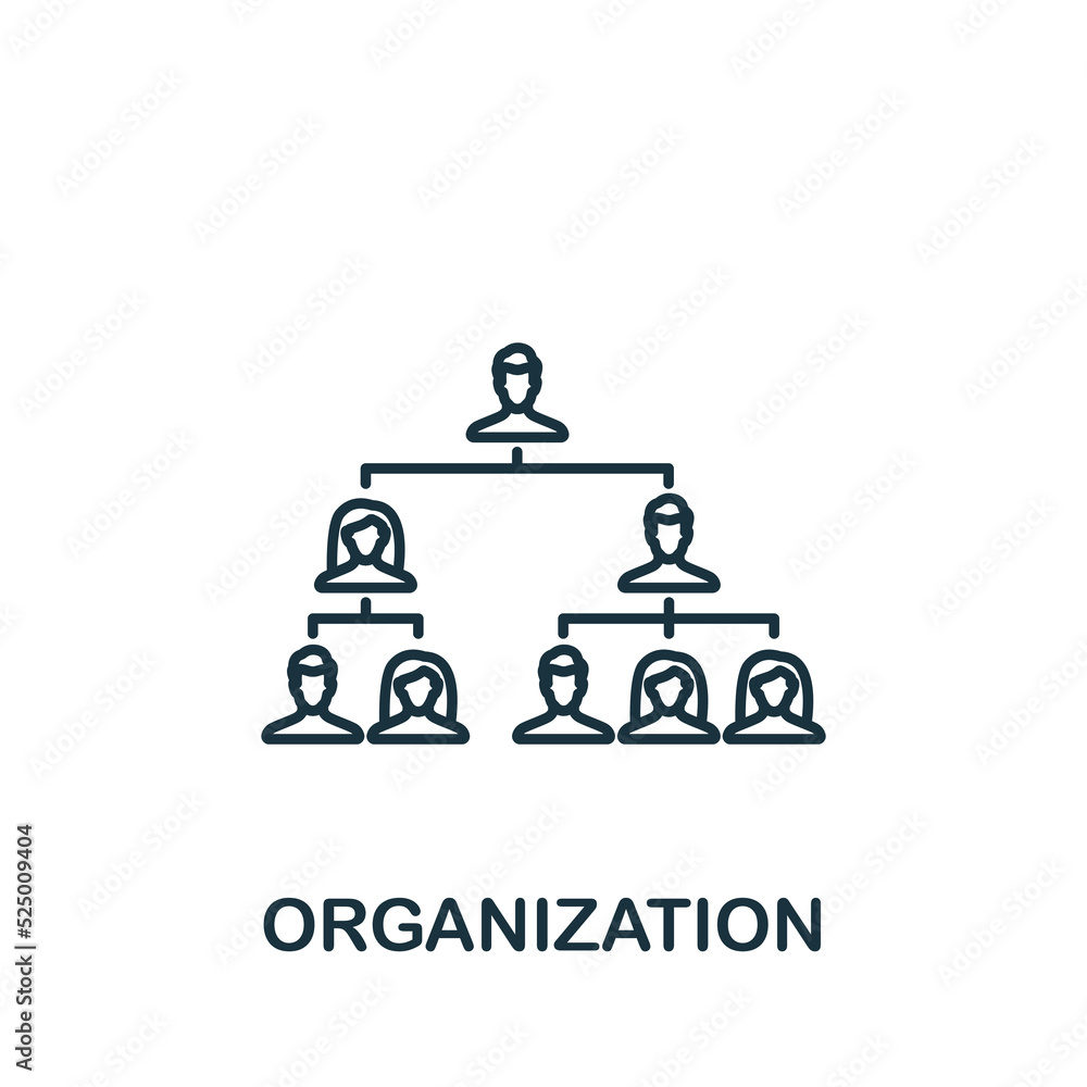 Organization icon. Line simple icon for templates, web design and infographics Organization icon. Line simple icon for templates, web design and infographics