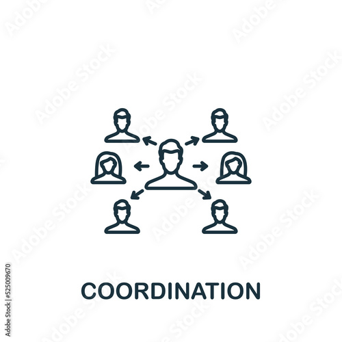Coordination icon. Line simple icon for templates, web design and infographics