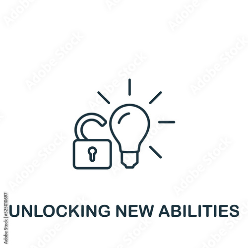 Unlocking New Abilities icon. Line simple Personality icon for templates, web design and infographics