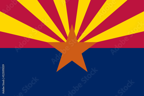 Arizona state flag. Vector illustration.