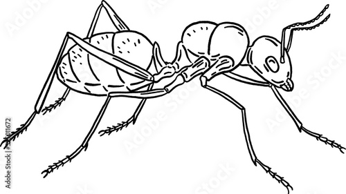 Ant Hand drawn line art Illustration