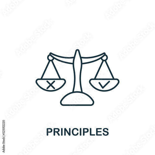 Principles icon. Line simple Personality icon for templates, web design and infographics
