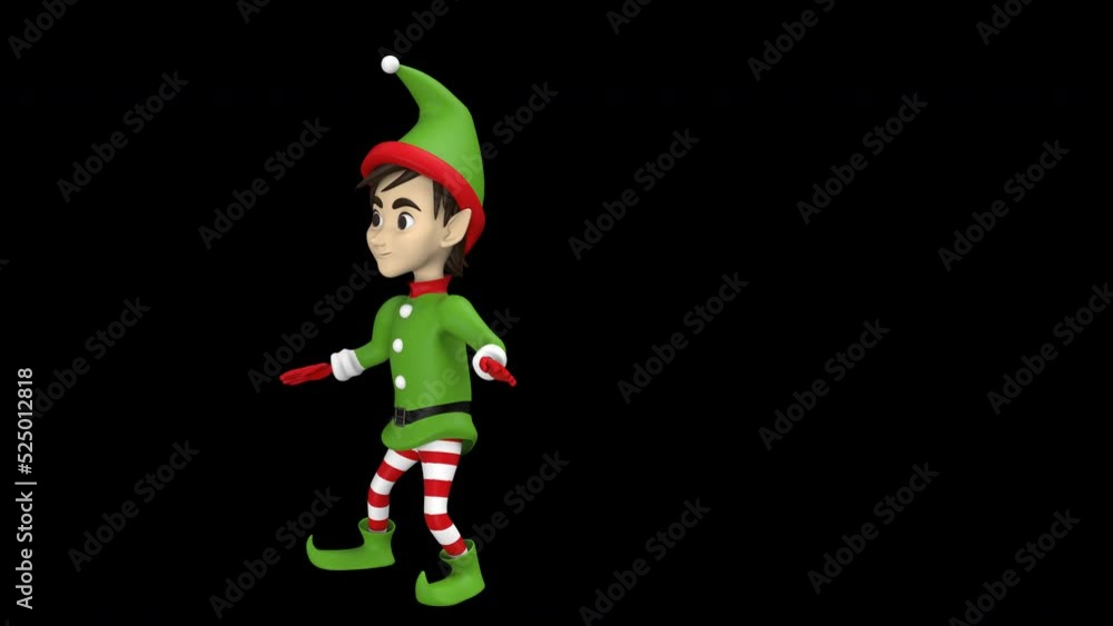 Christmas elf dance - 3d render looped with alpha channel. Christmas elf dance - 3d render looped with alpha channel.