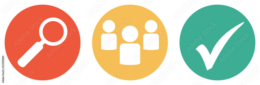 Personen oder Gruppe suchen - Bunter Button Banner Personen oder Gruppe suchen - Bunter Button Banner