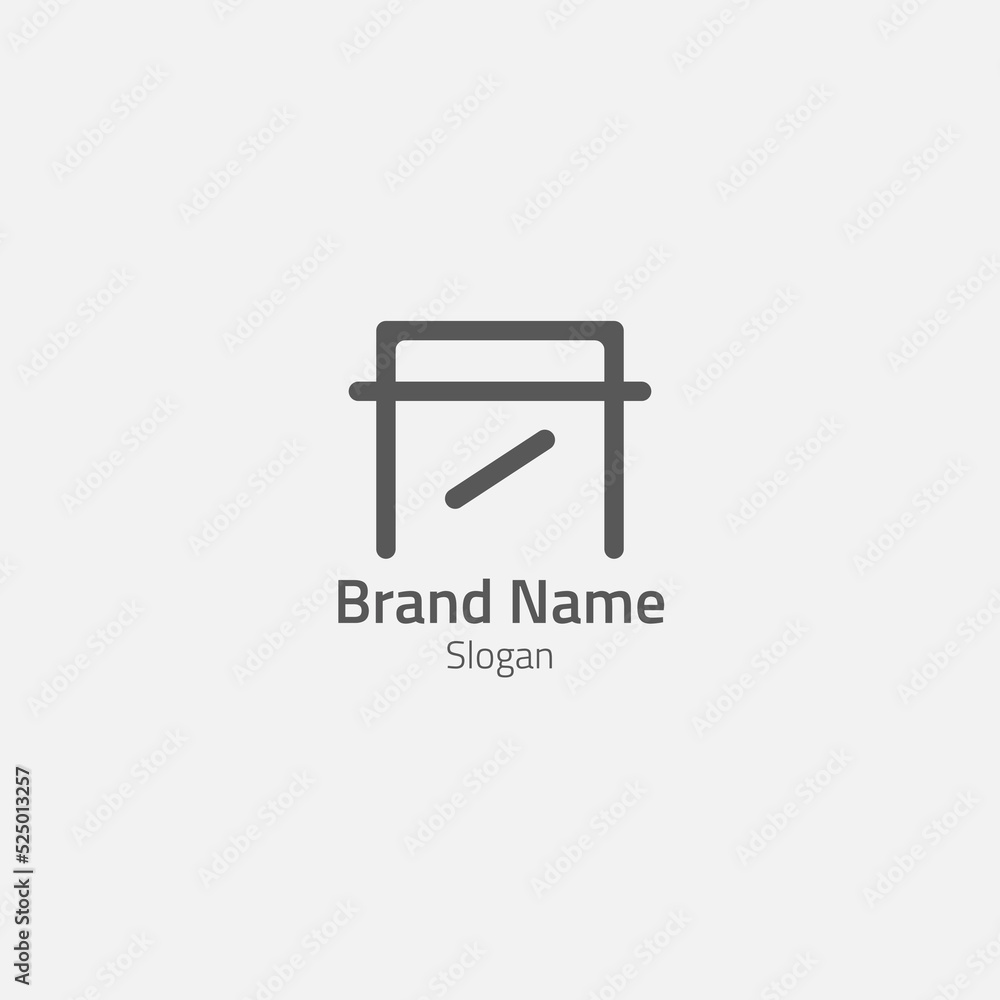 Line logo forming a temple gate and letters. Line logo forming a temple gate and letters.
