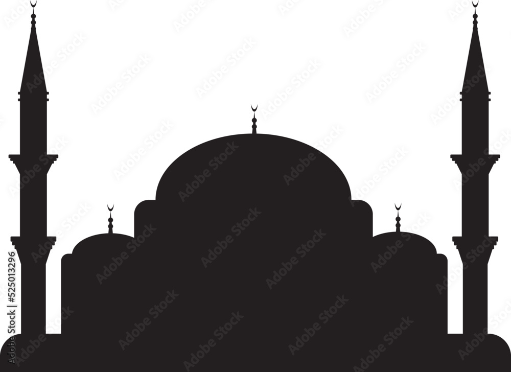 Silhouette of blue mosque