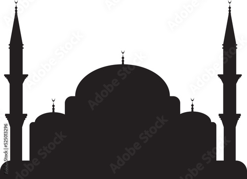 Silhouette of blue mosque