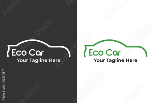 logo eco car go green template design 