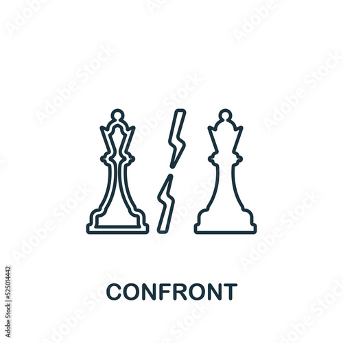 Confront icon. Line simple line Protest icon for templates, web design and infographics