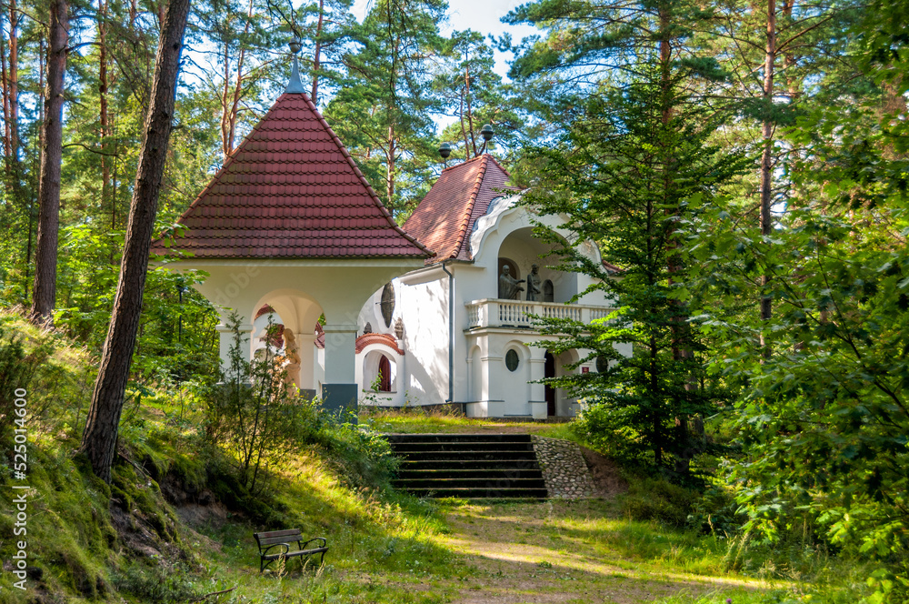Fototapeta premium Wiele - village in Pomeranian Voivodeship, Poland. Wielewska Calvary.