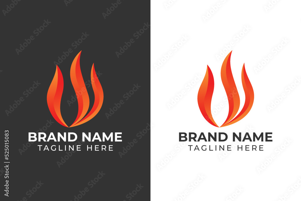 logo fire power gradient color template design logo fire power gradient color template design