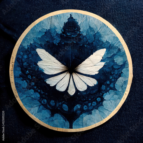 Blue mandelbrot butterfly mandelbrot background texture photo