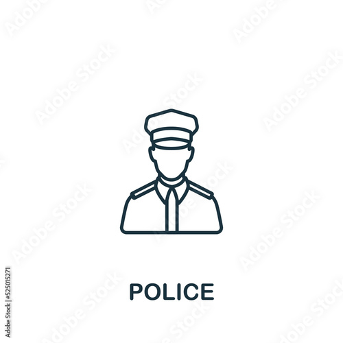 Police icon. Line simple line Protest icon for templates, web design and infographics