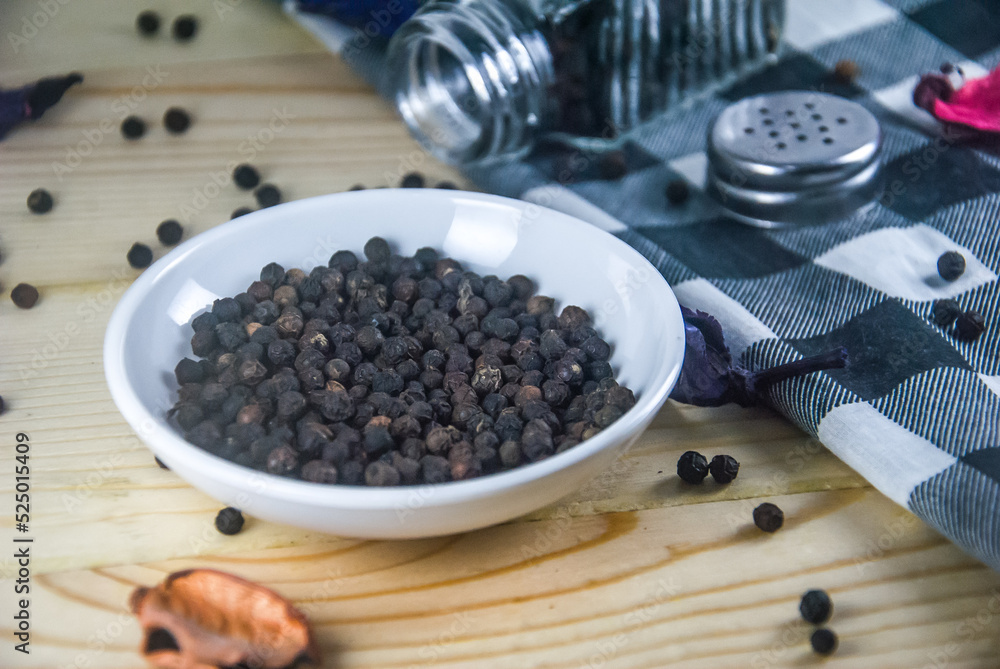 Black pepper seeds isolated on white background Black pepper seeds isolated on white background
