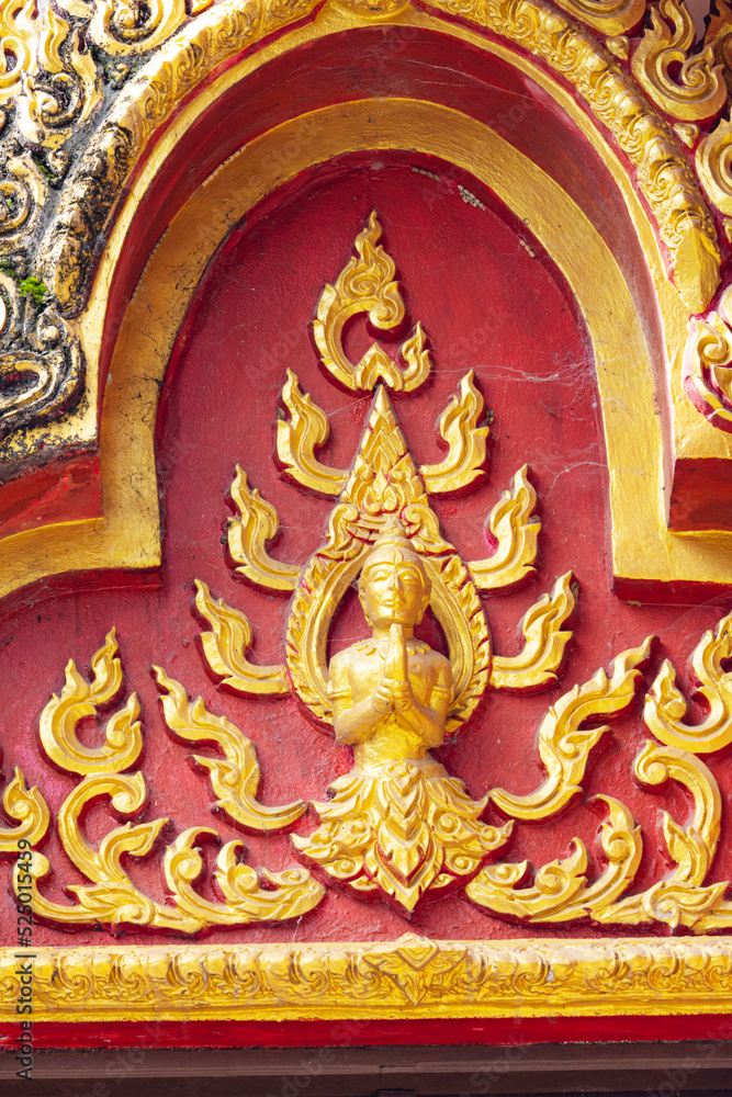 Traditional Thai style stucco  in Thai temple