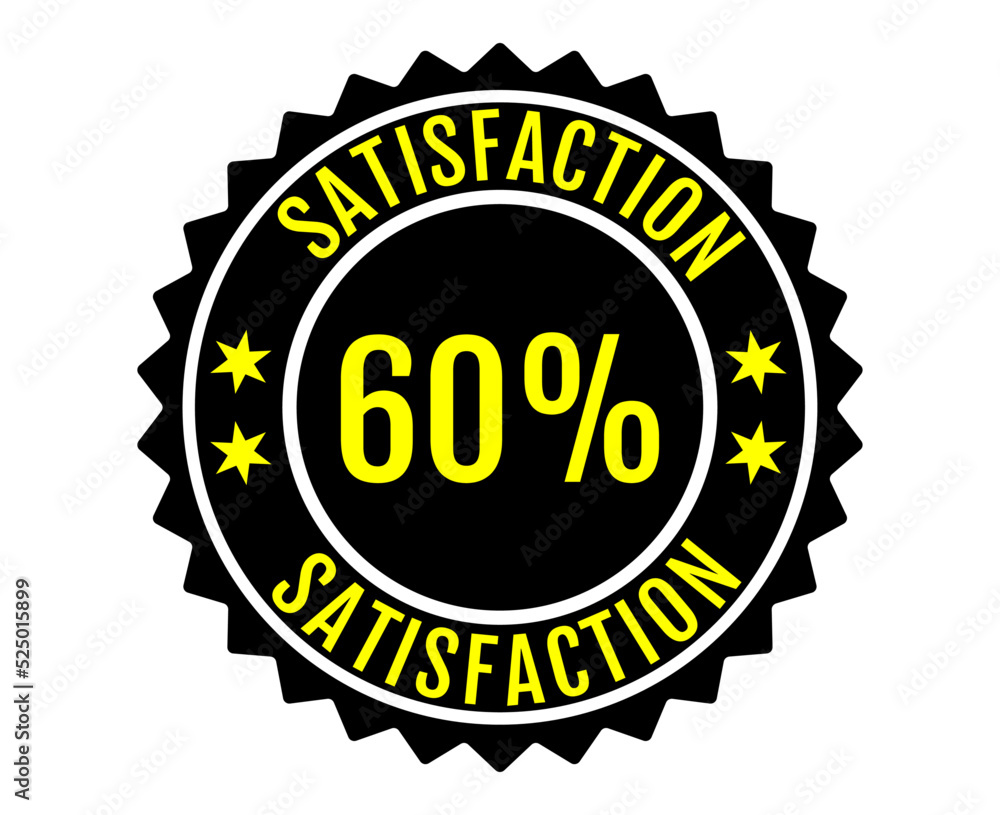 60% Satisfaction Sign Vector transparent background