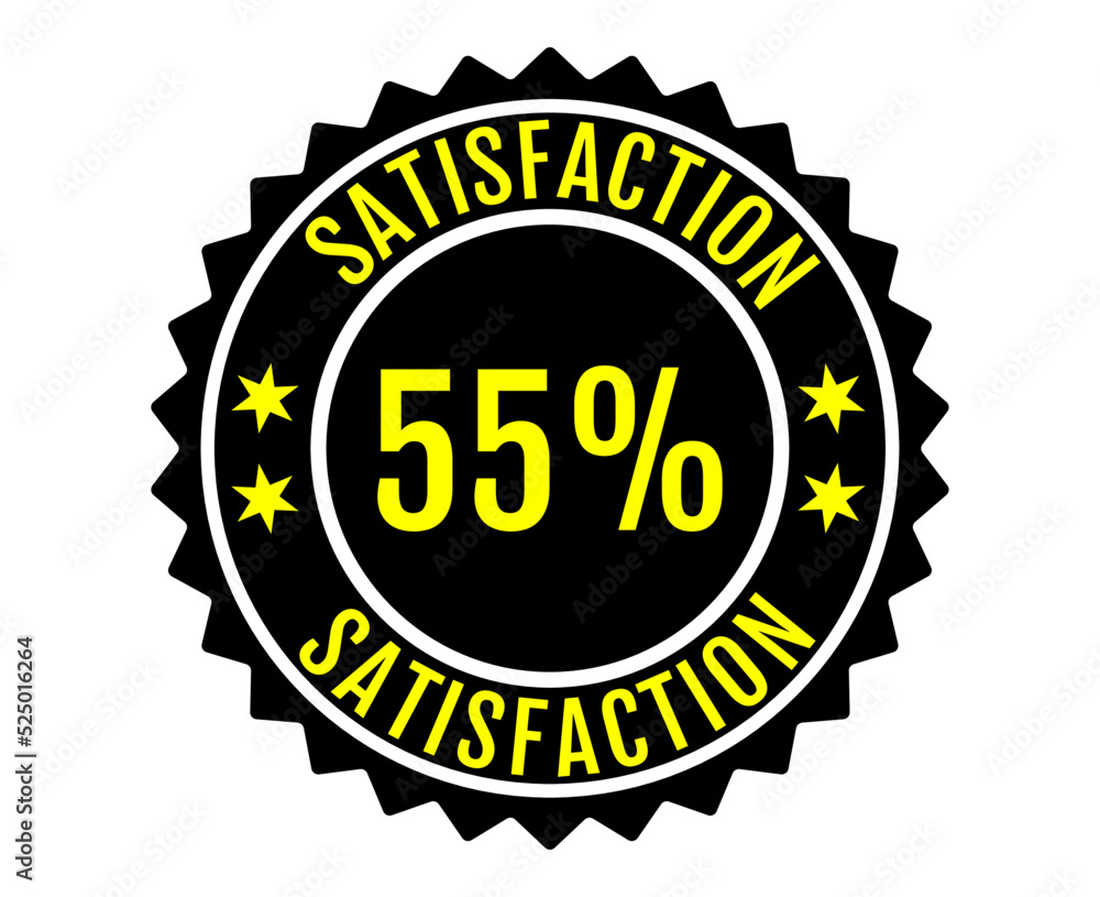 55% Satisfaction Sign Vector transparent background