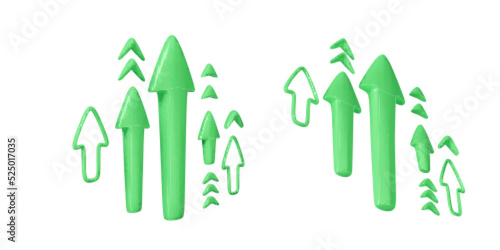 Set of arrows in 3D cartoon style. Arrow collection for app, design banner and poster, navigation