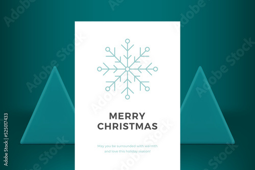 Winter ornamental snowflake Happy New Year congratulations modern greeting card design vector