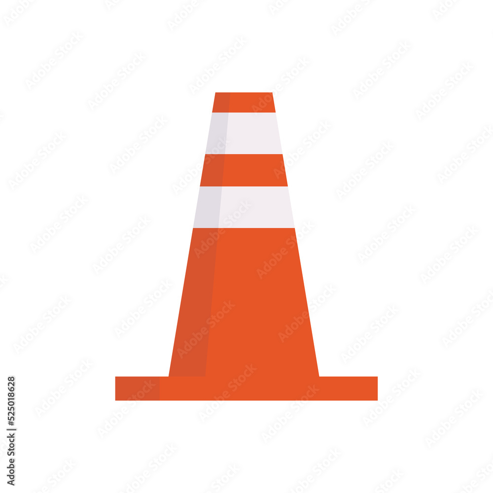 Traffic cone and road work material flat illustration. Traffic cone and road work material flat illustration.