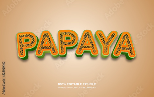 Papaya 3D editable text style effect
