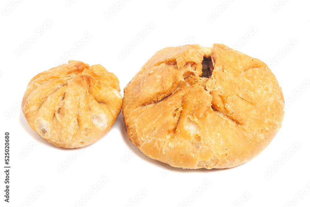 Indian Traditional Kachori isolated on white background. Indian Traditional Kachori isolated on white background.