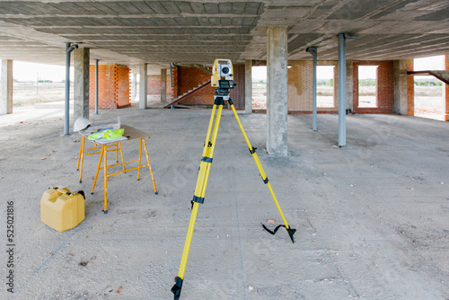 Total station at construction site photo