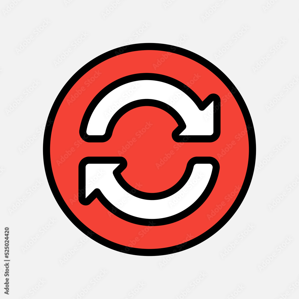 Reload arrow icon in filled line style, use for website mobile app presentation Reload arrow icon in filled line style, use for website mobile app presentation