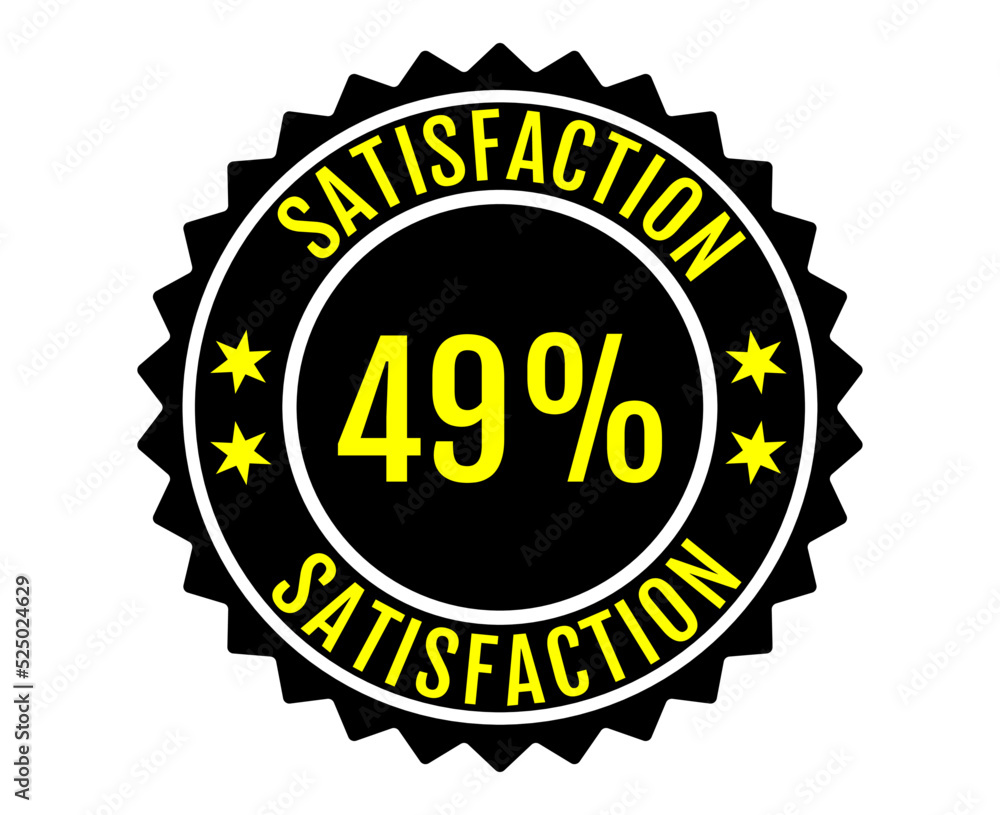 49% Satisfaction Sign Vector transparent background