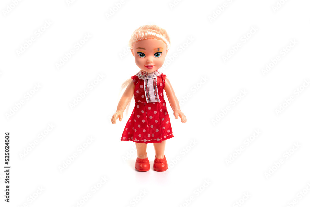 Plastic doll toy isolated on white background. Plastic doll toy isolated on white background.