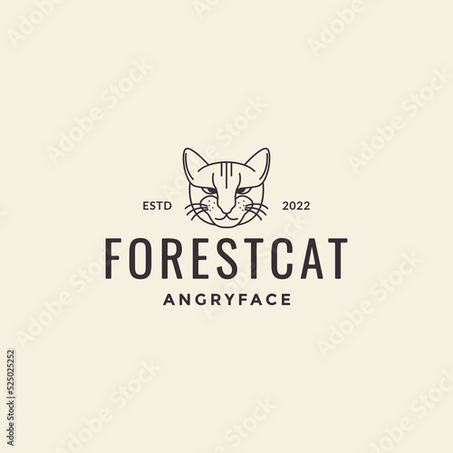 Photography face forest cat hipster logo design