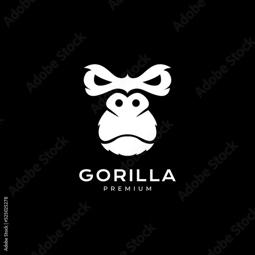 modern face gorilla logo design vector