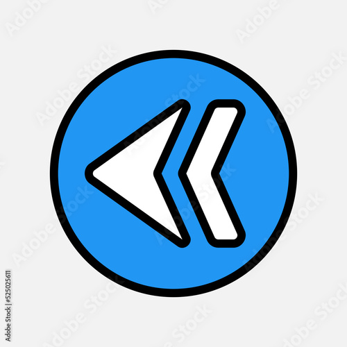 Left arrow icon in filled line style, use for website mobile app presentation