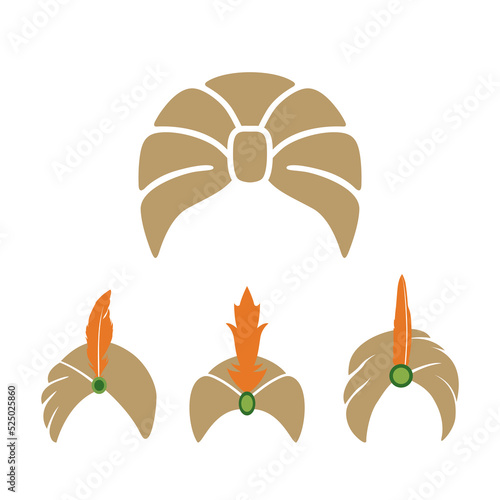 Indian Turban Set Design Vector