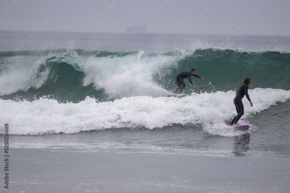 Surfing summer hurricane swell at Rincon point California