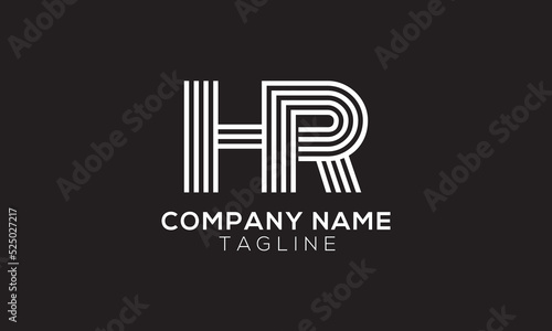 Letter HR minimal vector design template